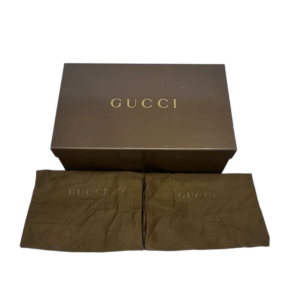 Gucci Acquarel Patent Leather Pumps Gravel Peep Toe Heels GG Logo EU 39.5 - Picture 2 of 12